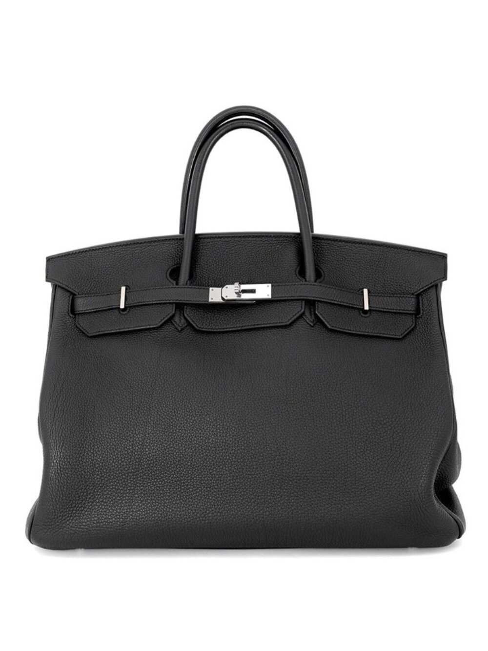 Hermes Birkin 40 Black Silver Togo Handbag